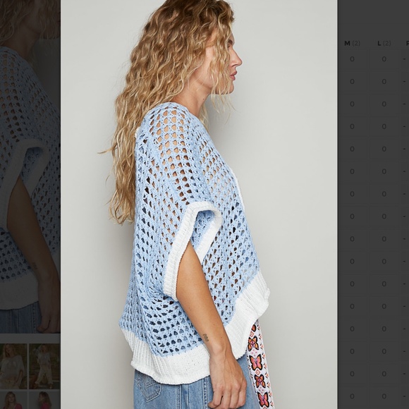 POL “ Barcelona” POL Open Knit Thin Summer Sweater with Peace detail BR36 - Picture 3 of 5